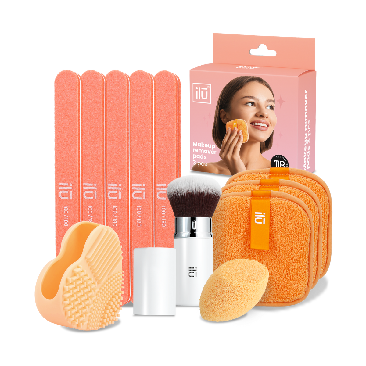 ilū ORANGE HARMONY Ein Zubehörset – Pflege, Make-up und Maniküre in einem