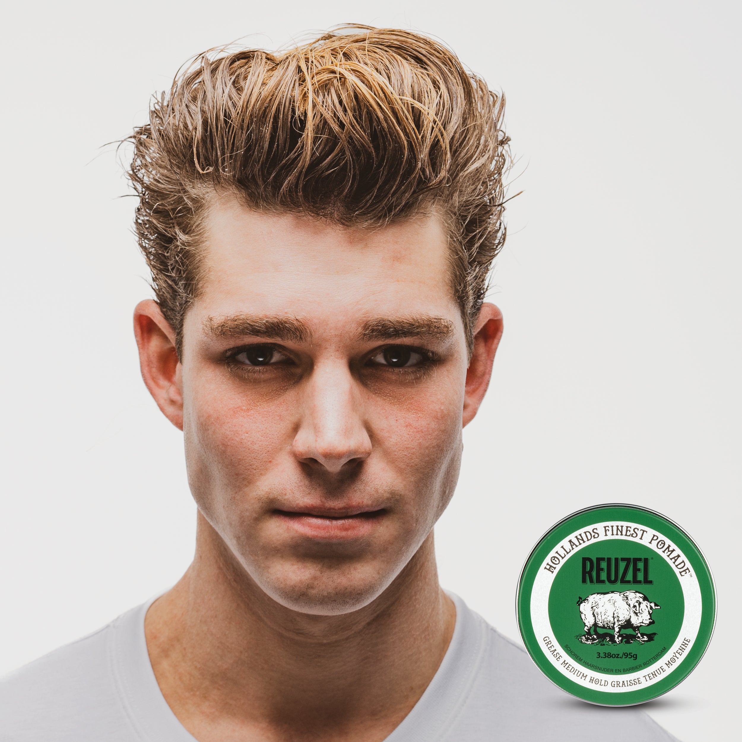 REUZEL GREEN POMADE GREASE MEDIUM HOLD Wachs-Haarpomade mit mittlerem Halt 95 g #2