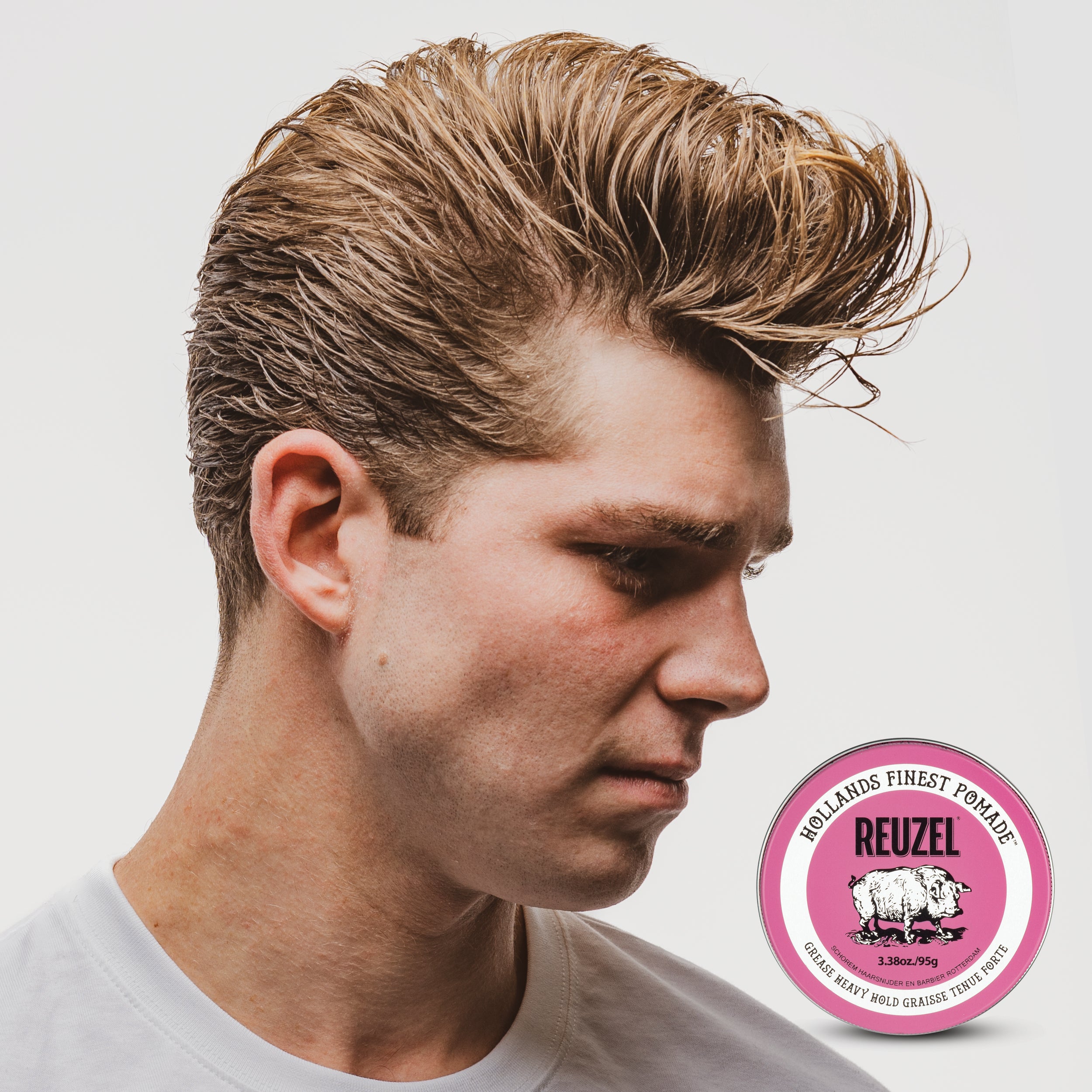 REUZEL PINK HEAVY GREASE HEAVY HOLD Wachs-Haarpomade mit starkem Halt 95 g #3