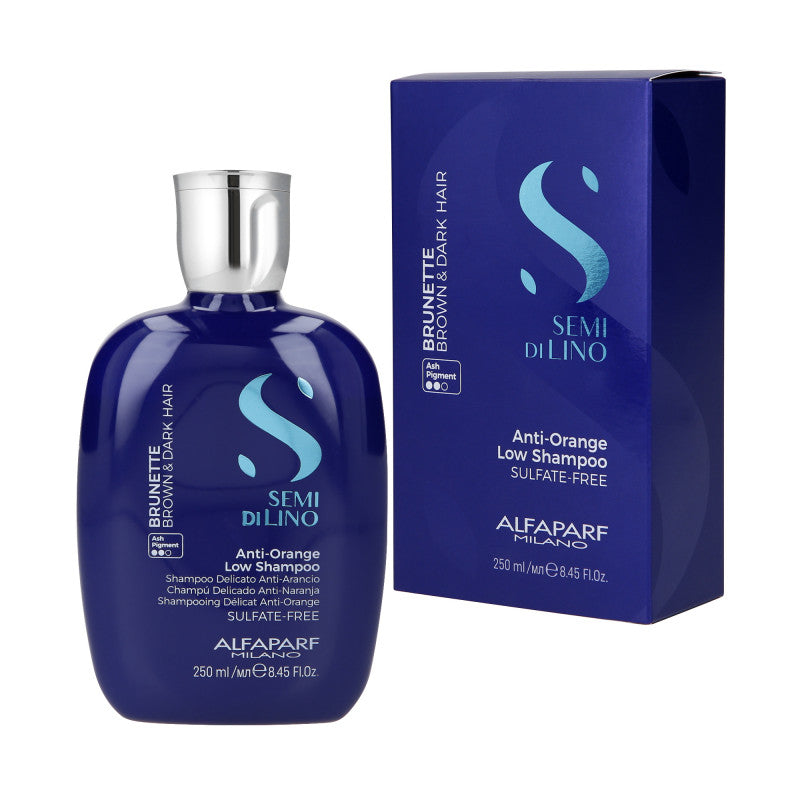 ALFAPARF SEMI DI LINO BRUNETTE ANTI ORANGE Neutralizujący szampon do włosów brązowych 250ml