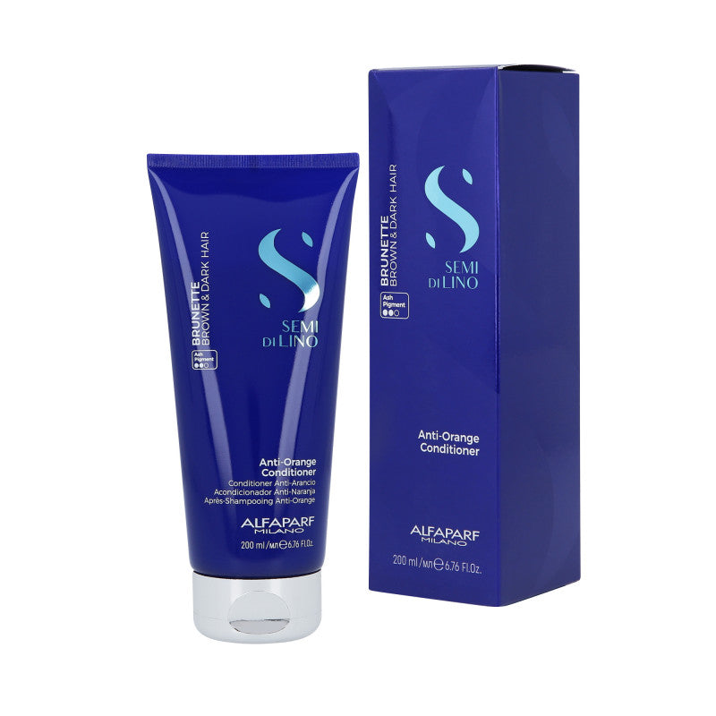 ALFAPARF SEMI DI LINO BRUNETTE Niebieska odżywka do włosów brązowych 200ml