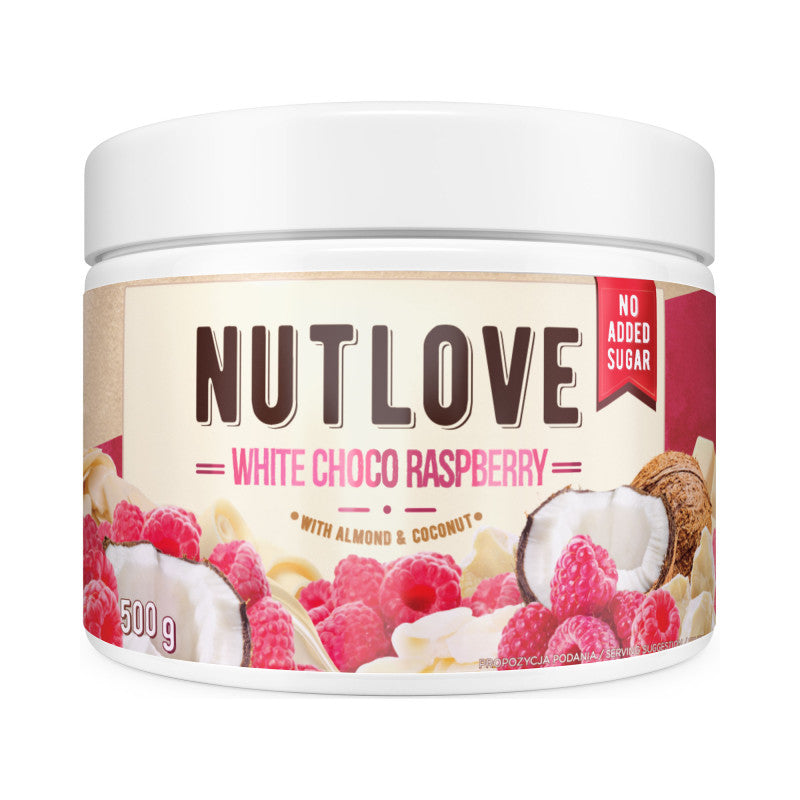 ALLNUTRITION NUTLOVE CHOCO Weiße Schokoladencreme - Himbeere 500 g