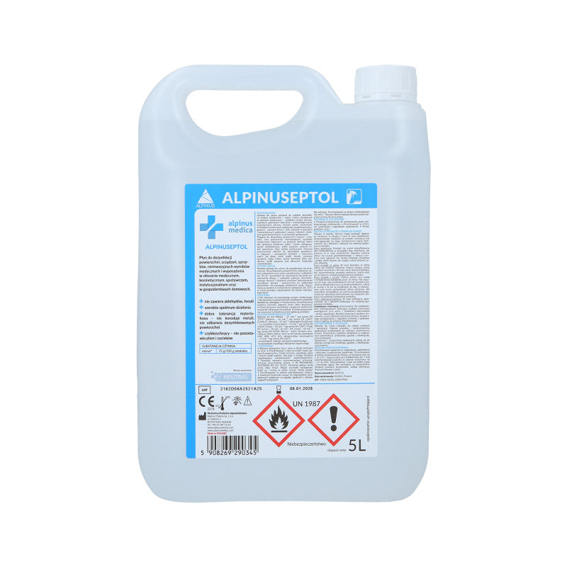 ALPINUS ALPINUSEPTOL NEUTRAL Flüssigkeit zur Desinfektion von Oberflächen und Geräten von Schönheits- und Arztpraxen 5000ml