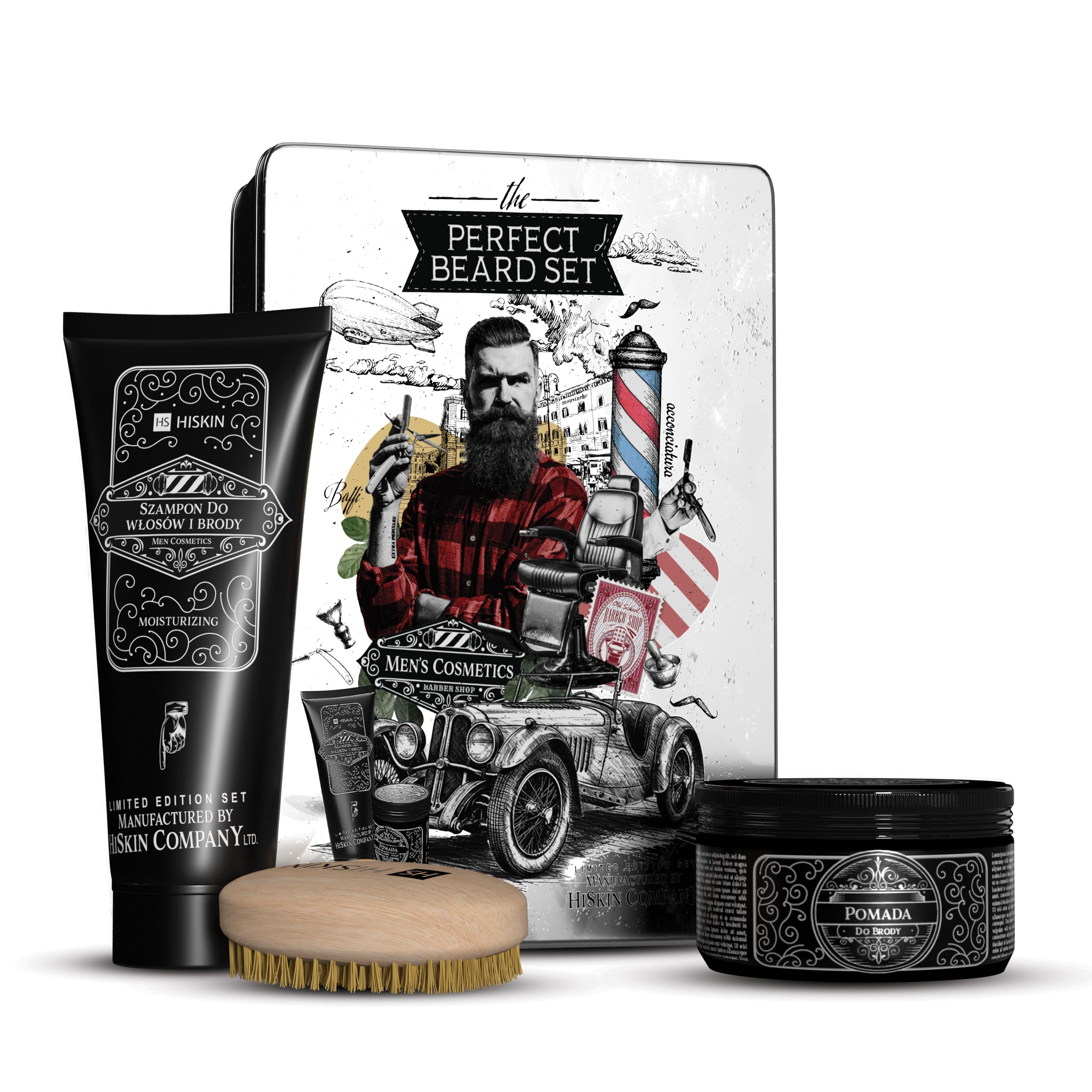 HISKIN PERFECT BEARD SET CAN Zestaw prezentowy kosmetyków świątecznych dla mężczyzn