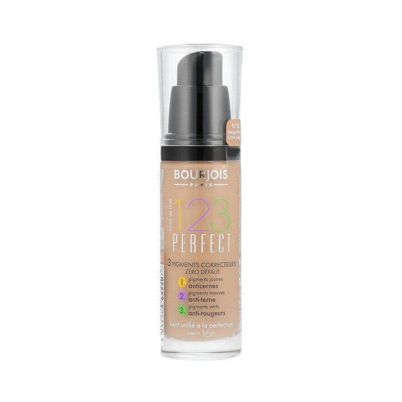 BOURJOIS 123 Perfect Foundation 55 Dark Beige 30ml