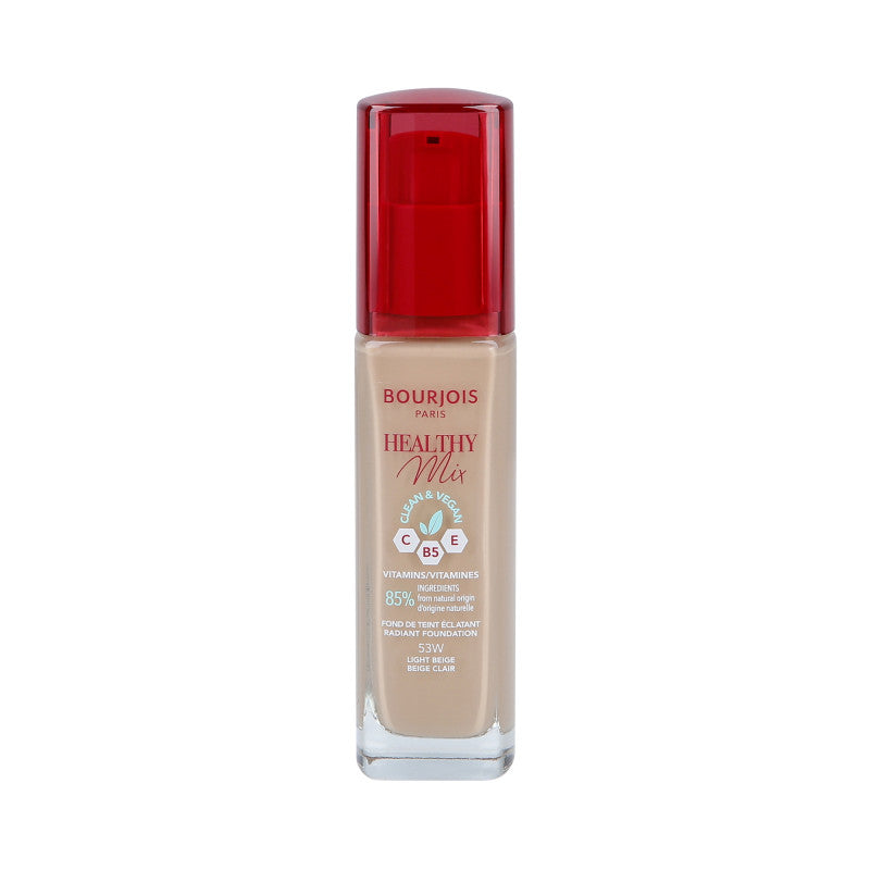 BOURJOIS HEALTHY MIX VEGAN Anti Fatigue Foundation 053W Light Beige 30ml
