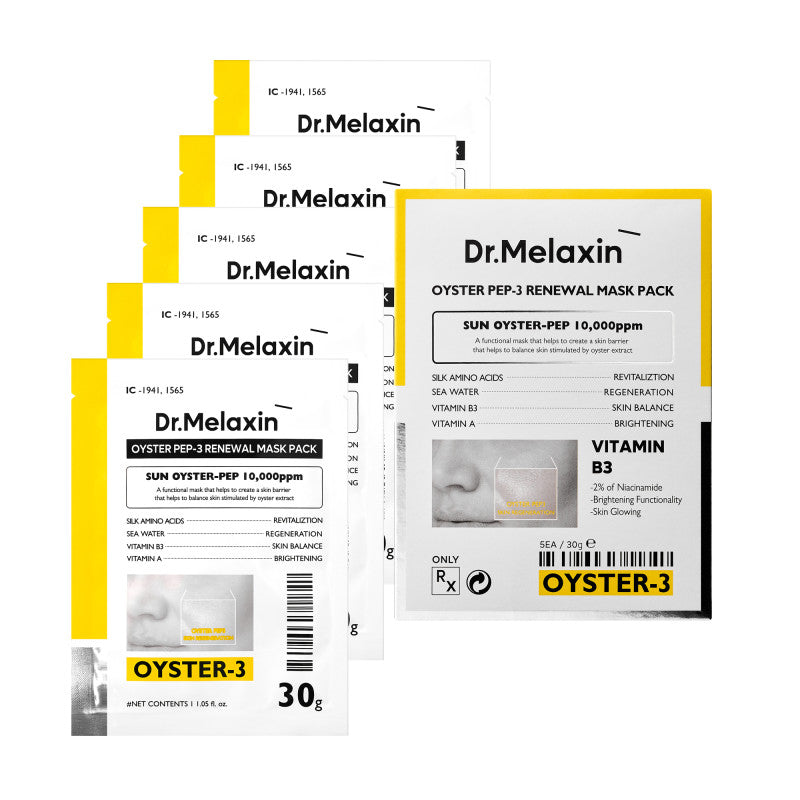 DR.MELAXIN OYSTER PEPTIDE MASK Verjüngende Peptid-Tuchmasken, 5 x 30 g