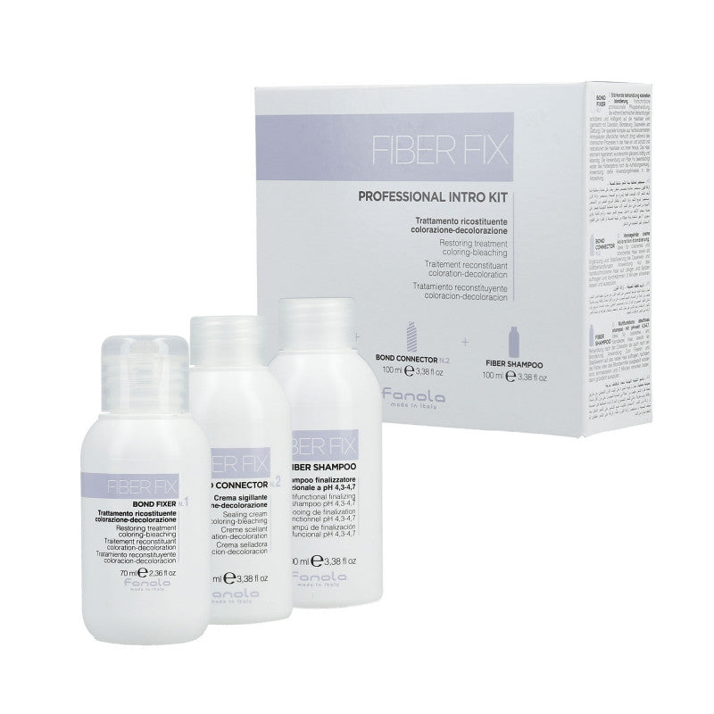 FANOLA FIBER FIX Professional Intro Kit Set Bond Fixer 70ml+Bond Connector 100ml+Shampoo 100ml