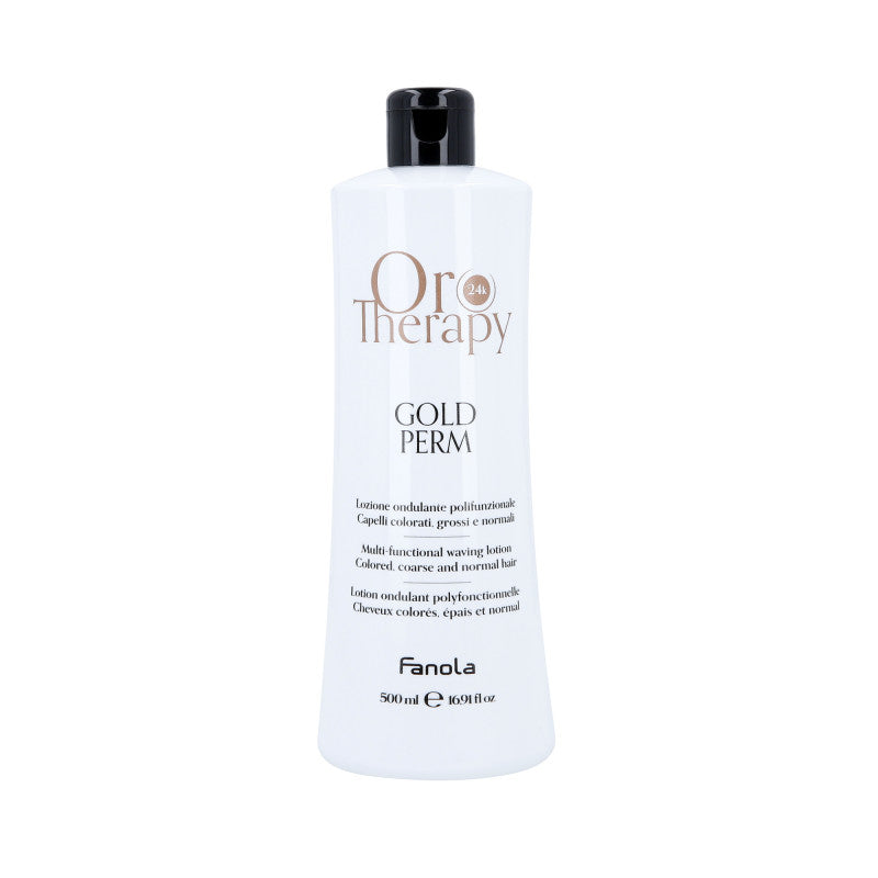 FANOLA ORO THERAPY GOLD PERM Wielofunkcyjny płyn do ondulacji włosów farbowanych grubych i normalnych 500ml