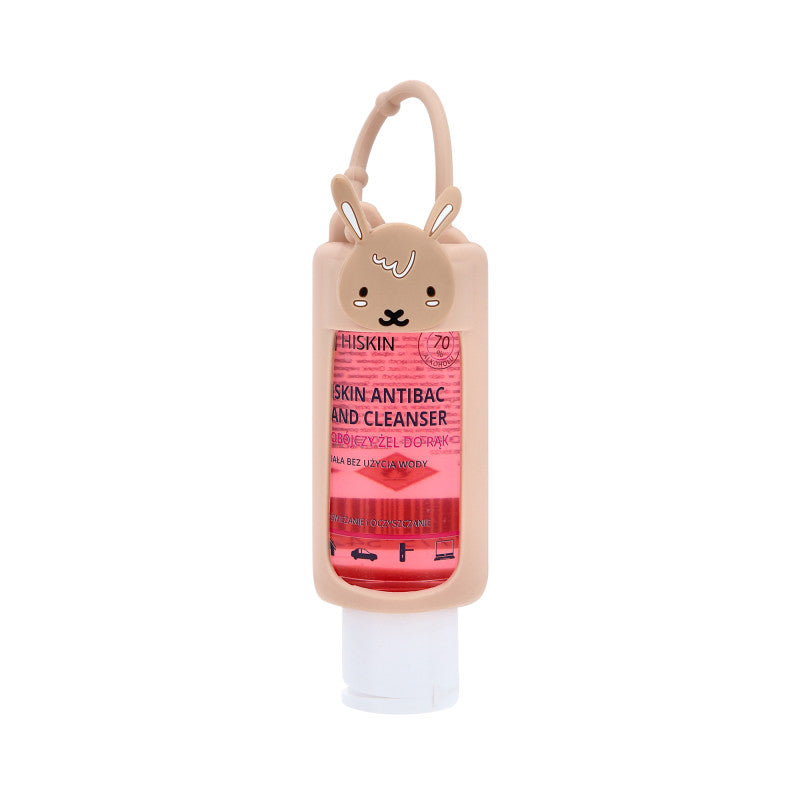 HISKIN ANTIBAC Biocidal hand gel with raspberry scent in case, Rabbit 75ml