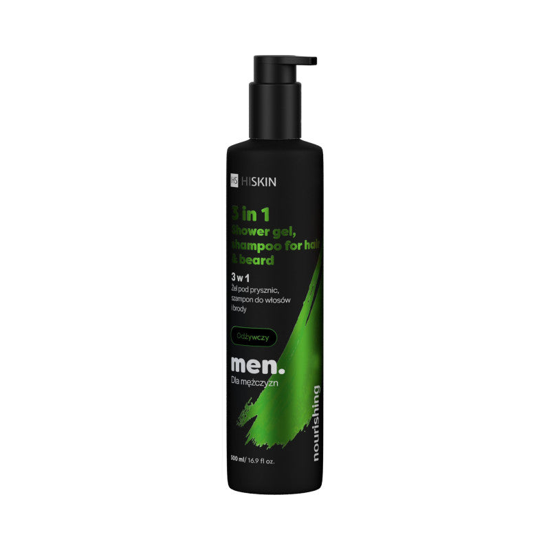 HISKIN MEN Energie-Duschgel 3-in-1 für Körper, Haar & Bart – 500 ml