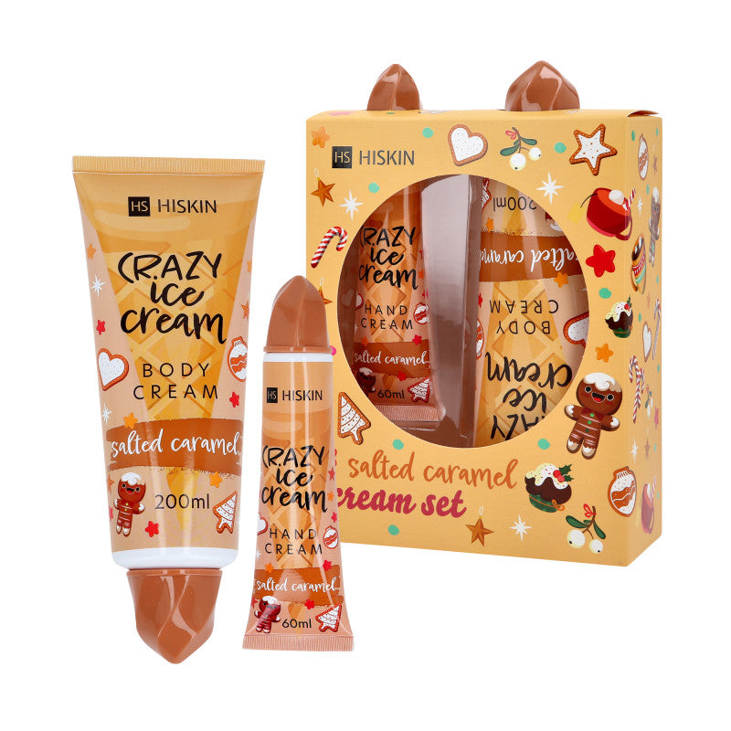 HISKIN XMASS SALTED CARAMEL Set aus Körperlotion und Handcreme, Salted Caramel 200ml + 60ml