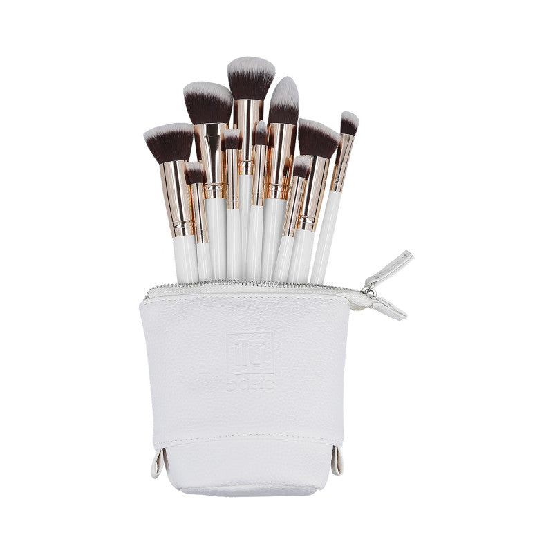 ilū Basic-Set mit 10 Make-up-Pinseln + Etui, weiß