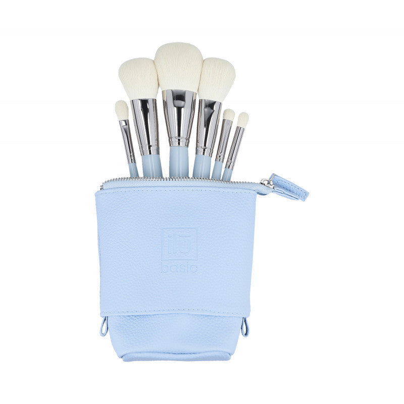 ilū Basic-Set mit 6 Make-up-Pinseln + Etui, blau