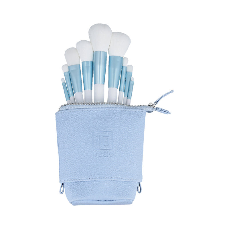 ilū basic Set mit 9 Schminkpinseln + Etui, Blau