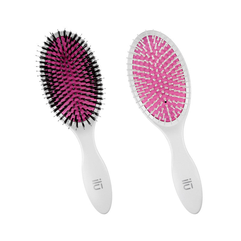 ilū 2 Teilig Oval Weiß Entwirr Haarbürsten Set Zum Kämmen Von Trocknem Und Nassem Haar