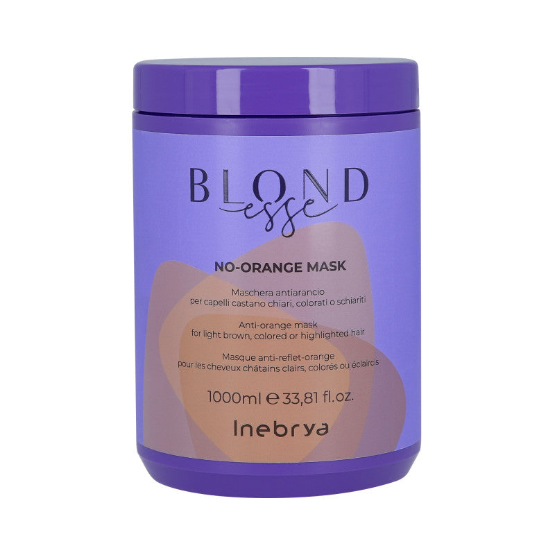 INEBRYA BLONDESSE NO ORANGE Maske für blondes Haar zur Beseitigung von Gelbtönen 1000ml