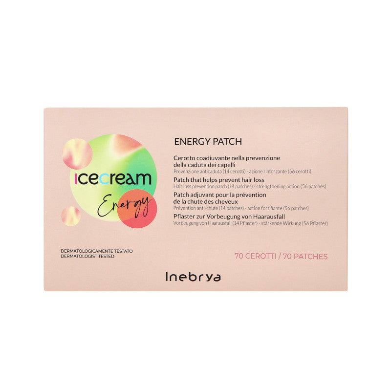 INEBRYA ICE CREAM ENERGY PATCH Wasserfeste Anti-Haarausfall-Kopfhautpflaster 70 Stück