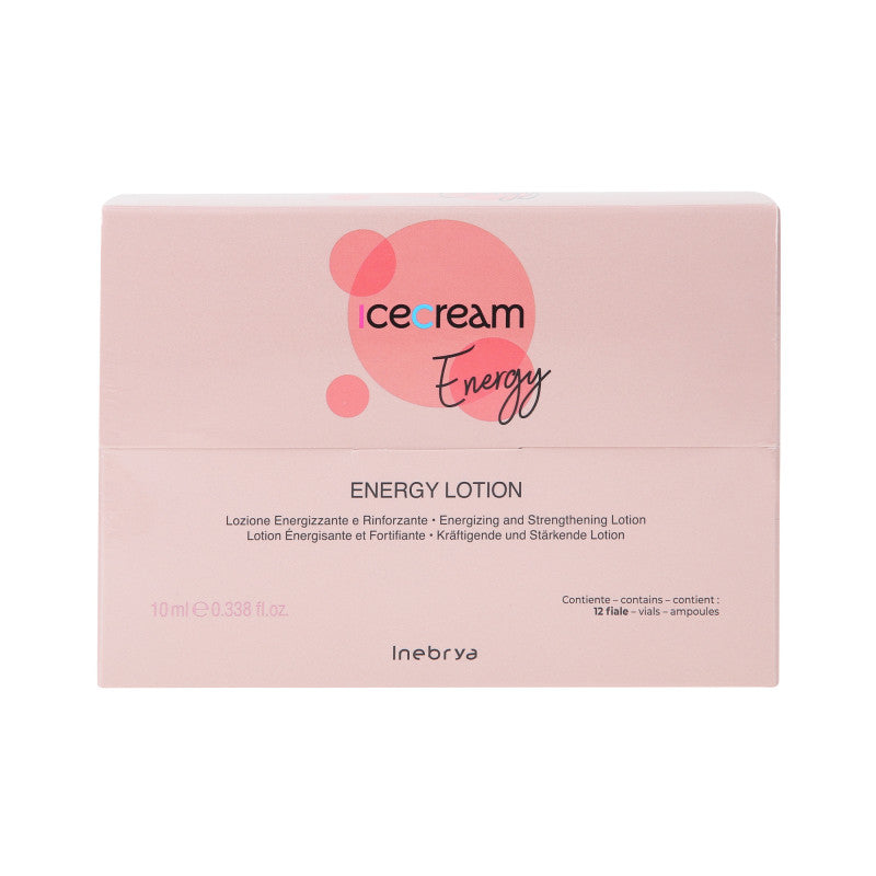 INEBRYA ICE CREAM ENERGY Wzmacniające ampułki do skóry głowy 10 x 12 ml