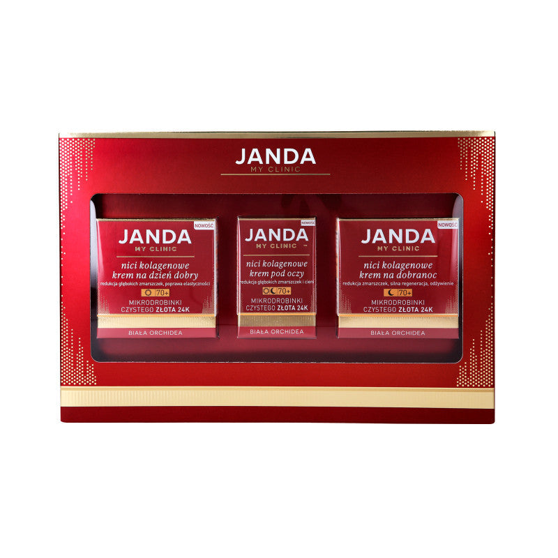 JANDA MY CLINIC Set, Good Morning Cream 50ml + Good Night Cream 50ml + Augencreme 15ml für Frauen ab 70 Jahren
