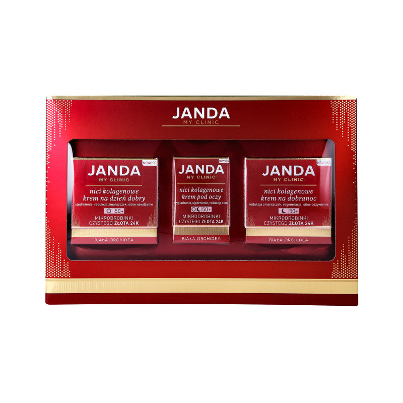 JANDA MY CLINIC Set, Good Morning Cream 50ml + Good Night Cream 50ml + Augencreme 15ml für Frauen ab 50 Jahren