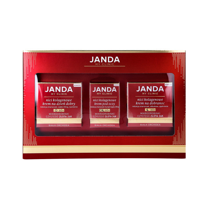 JANDA MY CLINIC Set, Good Morning Cream 50ml + Good Night Cream 50ml + Augencreme 15ml für Frauen ab 60 Jahren