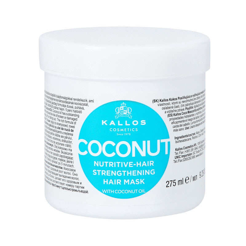 KALLOS KJMN COCONUT Odżywcza maska do włosów osłabionych 275 ml