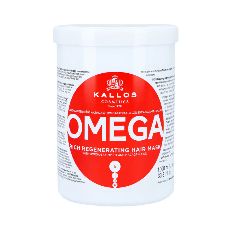 Kallos KJMN Omega Haarmaske mit Fettsäuren und Macadamia-Öl 1000 ml