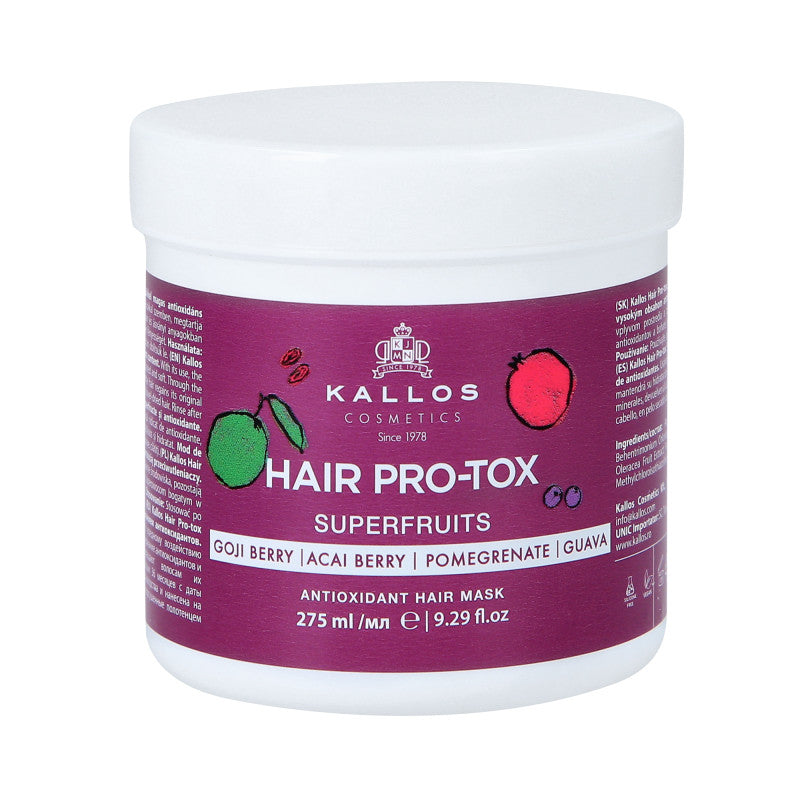 KALLOS KJMN PRO-TOX SUPERFRUITS Antyoksydacyjna maska do włosów 275 ml