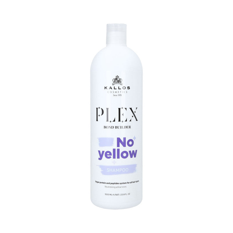 KALLOS PLEX NO YELLOW Lila Shampoo für blondes Haar mit einem Komplex aus Pflanzenproteinen und Peptiden 1000ml
