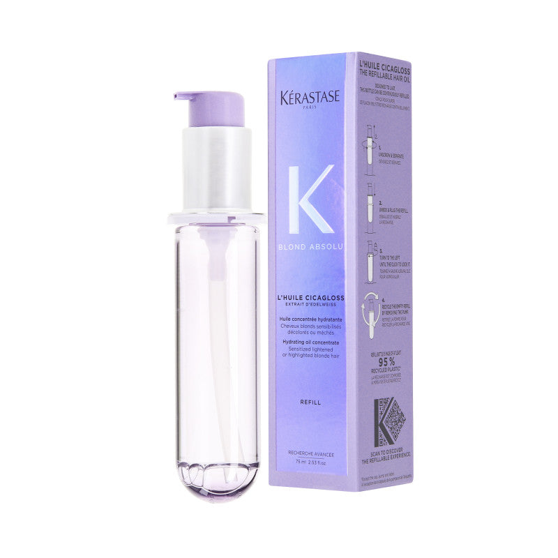 KÉRASTASE BLOND ABSOLU CICAGLOSS REFILL Feuchtigkeitsspendendes Öl-Nachfüllset für blondes Haar, 75 ml.