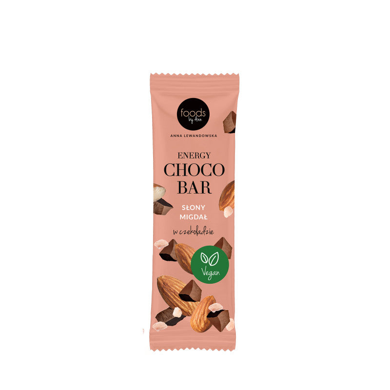 LEVANN FOODS BY ANN Schokoladen-Energieriegel, gesalzene Mandeln, 35 g