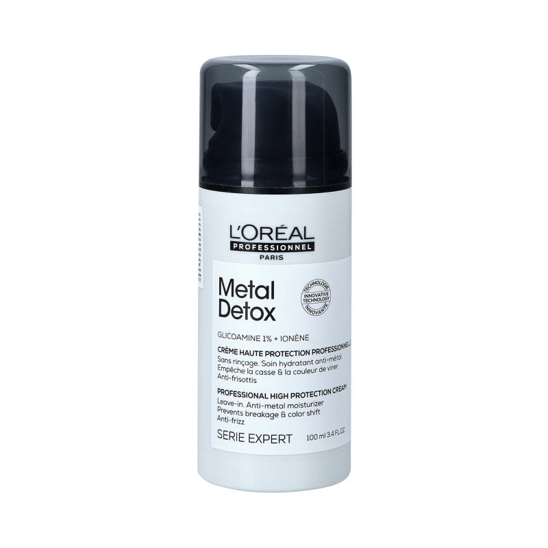 L'OREAL PROFESSIONEL METAL DETOX GLICOAMIN 1 % + IONENE Feuchtigkeitsspendende Anti-Frizz-Creme ohne Ausspülen, 100 ml