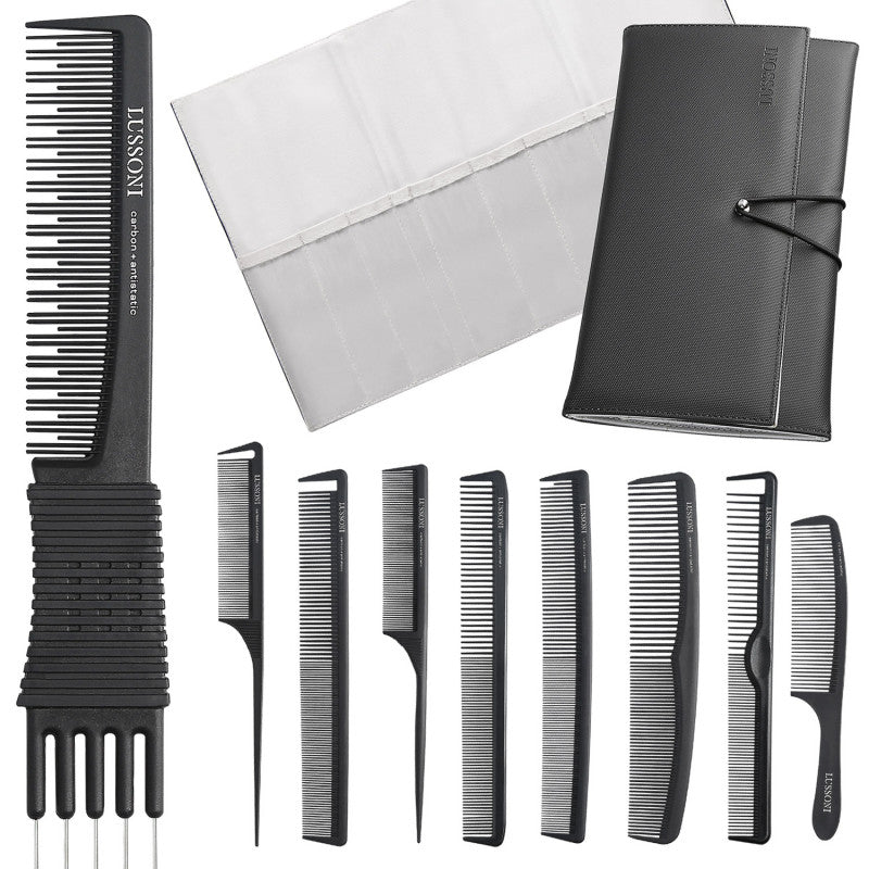 LUSSONI 10 Teilig Professionelles Kamm Set Mit Koffer