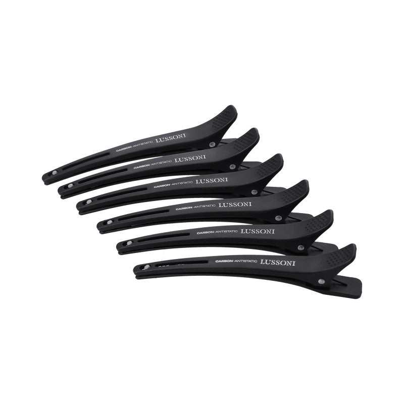 LUSSONI 6 Teilig Carbon Friseur Clips Mit Elastischem Gummiband