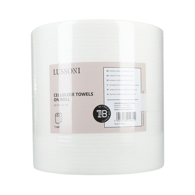 LUSSONI Cellulose Tücher-Rolle, 26cm x 26cm, Weiß