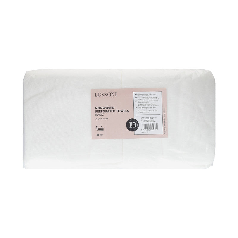 LUSSONI 100 Stück Nonwoven Perforierte Papierhandtücher, Einwegtücher, Basic, 70cm x 50cm