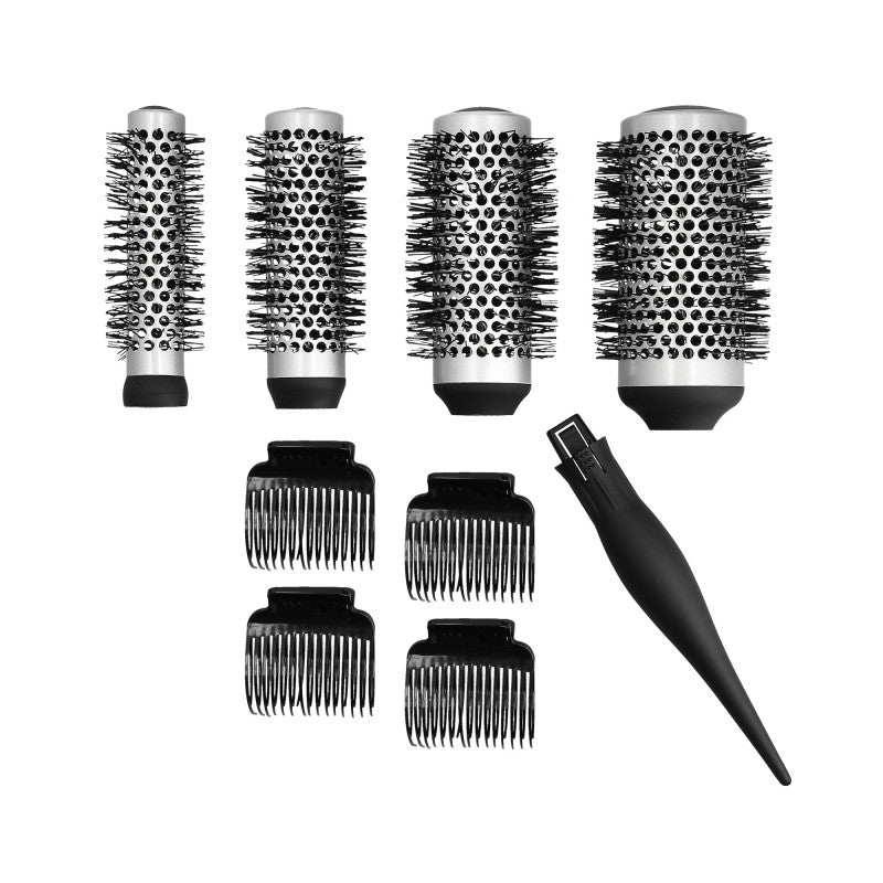 LUSSONI 4 Teilig Stylingbürsten Set Mit Austauschbarem Griff + 4 Clips