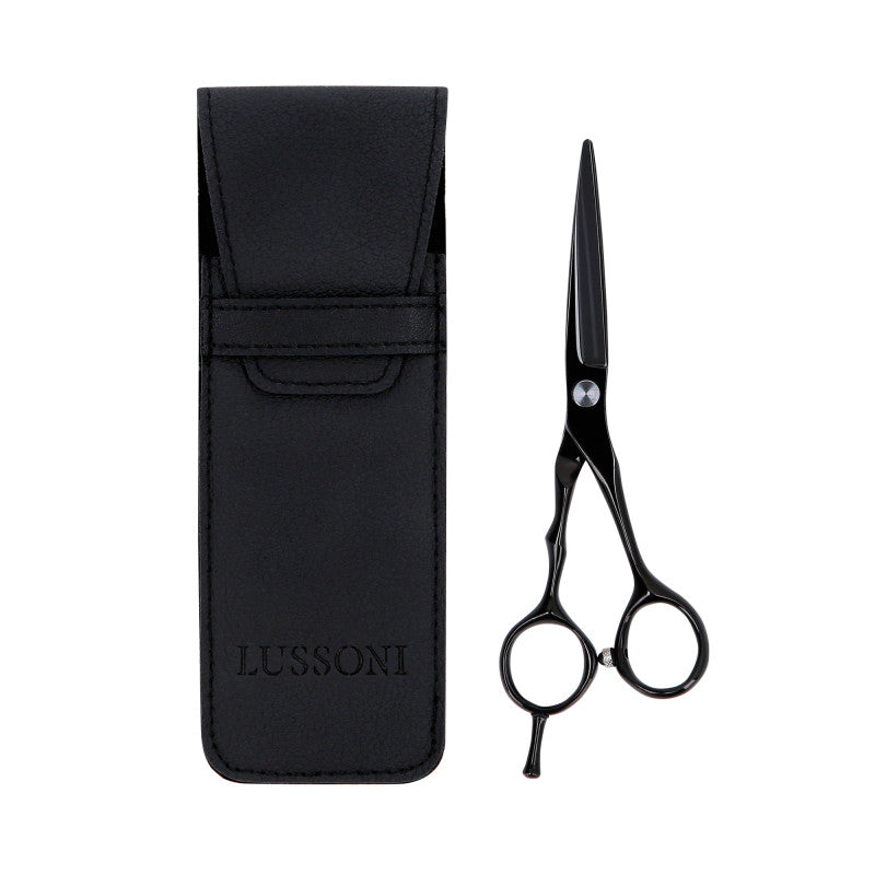 LUSSONI ECLIPSE SERIES Professionelle Friseurschere (schwarz) 5,5″ + Etui