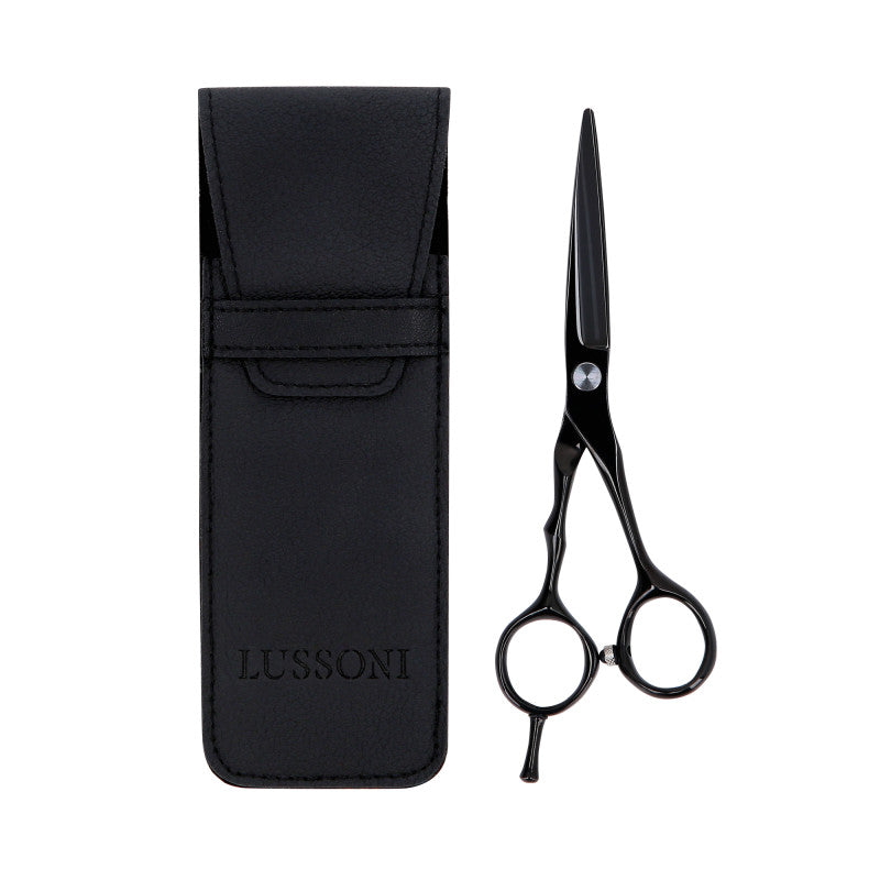 LUSSONI ECLIPSE SERIES Professionelle Friseurschere (schwarz) 6,5″ + Etui