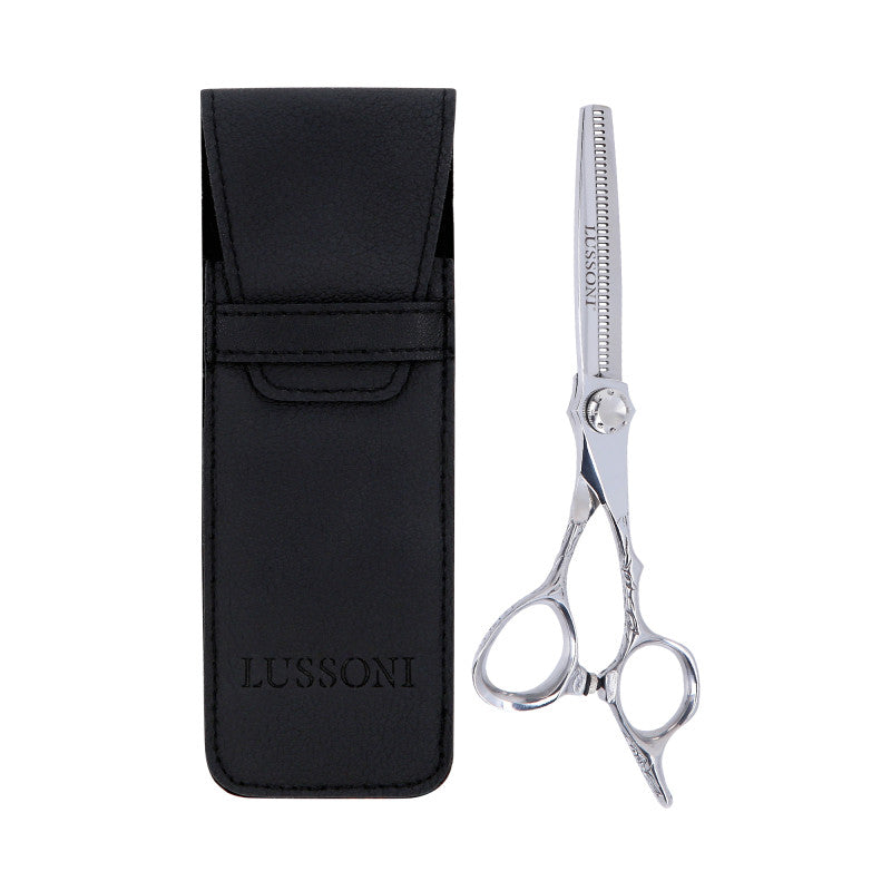 LUSSONI STELLAR SERIES Professionelle Friseur-Effilierschere (silber) 6″ + Etui