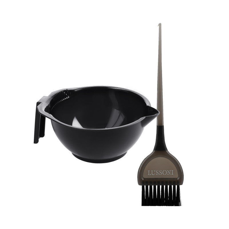 LUSSONI Set: Schüssel zum Mischen von Haarfarbe 300ml + Haarfärbepinsel TB 011