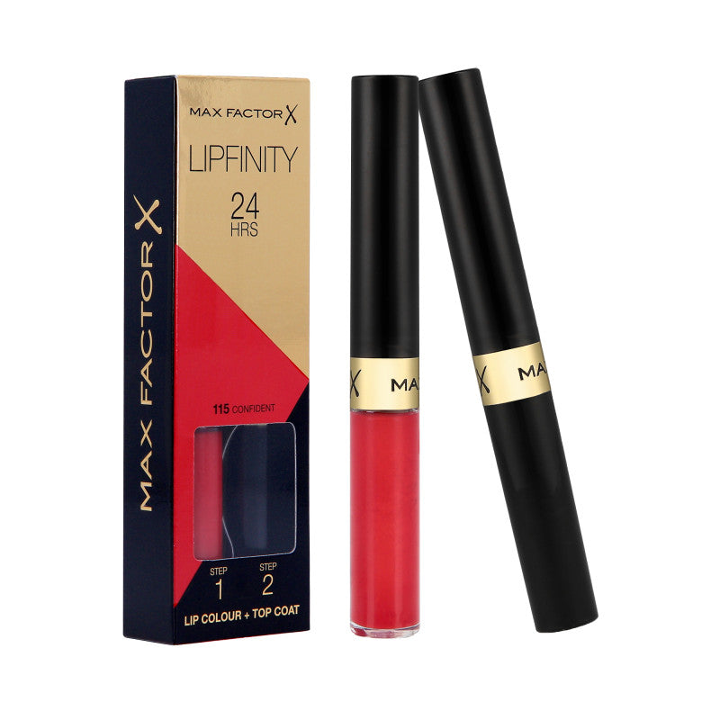 MAX FACTOR X LIPFINITY Langanhaltender Lippenstift 2in1 115 Confident 2,3ml+1,9g