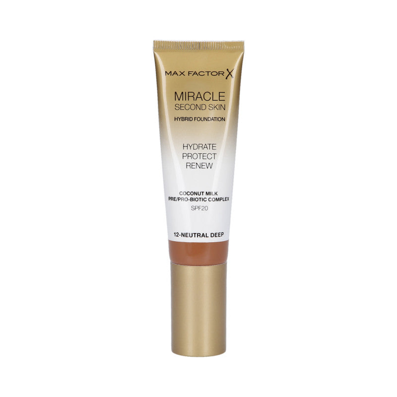 MAX FACTOR MIRACLE Second Skin Feuchtigkeitsspendende Foundation SPF20 012 Natural Deep 30ml