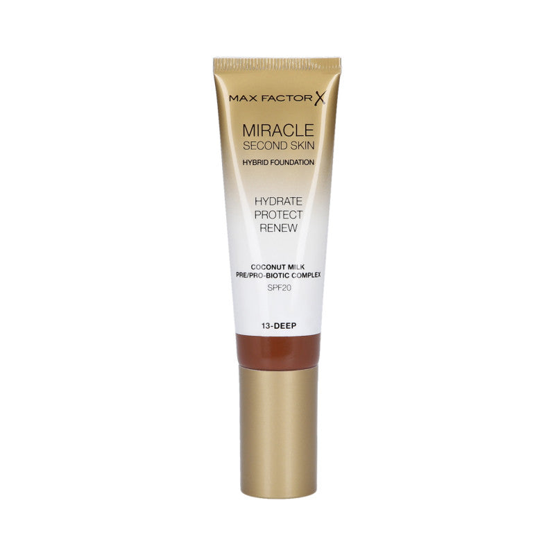 MAX FACTOR MIRACLE Second Skin Feuchtigkeitsspendende Foundation SPF20 013 Deep 30ml