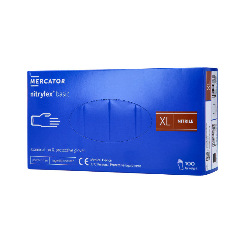MERCATOR MEDICAL NITRYLEX BASIC Rękawiczki nitrylowe, jednorazowe, niebieskie, 100szt. rozm. XL