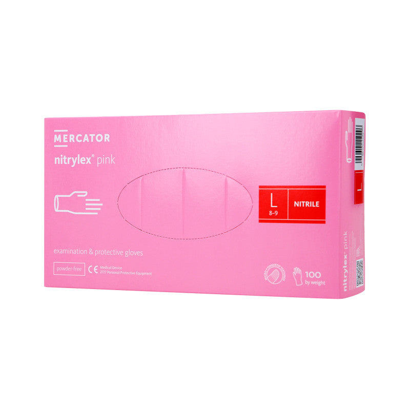MERCATOR MEDICAL NITRYLEX Nitrilhandschuhe Einweg, rosa, 100 Stk. Größe L