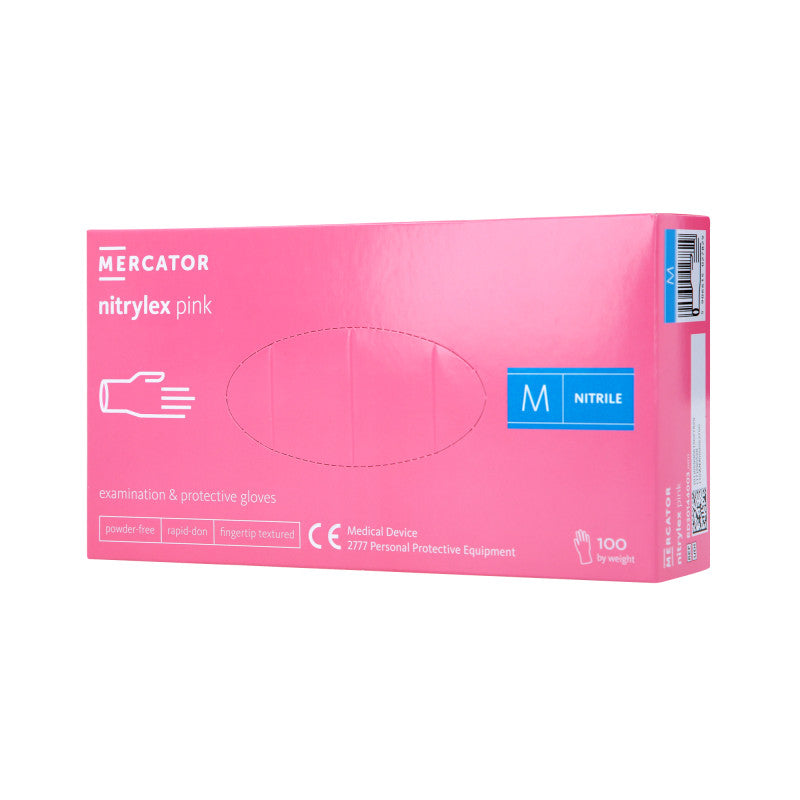 MERCATOR MEDICAL NITRYLEX Nitrilhandschuhe Einweg, rosa, 100 Stk. Größe M