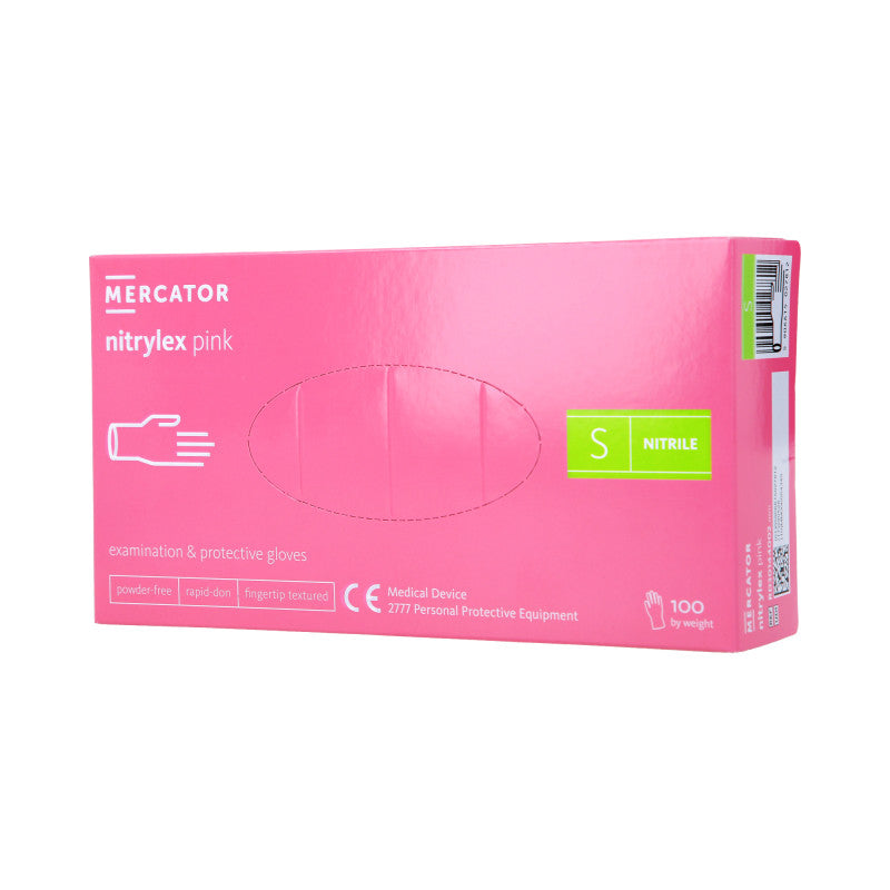 MERCATOR MEDICAL NITRYLEX Nitrilhandschuhe Einweg, rosa, 100 Stk. Größe S