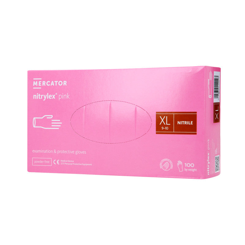 MERCATOR MEDICAL NITRYLEX Nitrilhandschuhe Einweg, rosa, 100 Stk. Größe XL